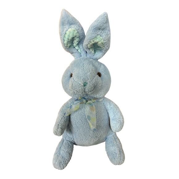 Homerbest Blue Bunny Rabbit Plush Stuffed Animal Long Blue Ears Polka Dot Bowtie - Picture 1 of 11